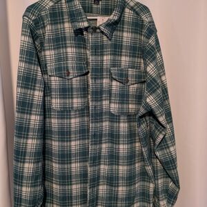 NWT Men's Green Plaid Fleece Jacket
